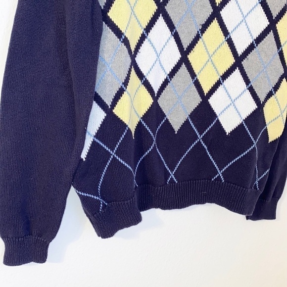 VINTAGE 90s Y2K Argyle Tennis Prep Preppy Sweater - Picture 3 of 6